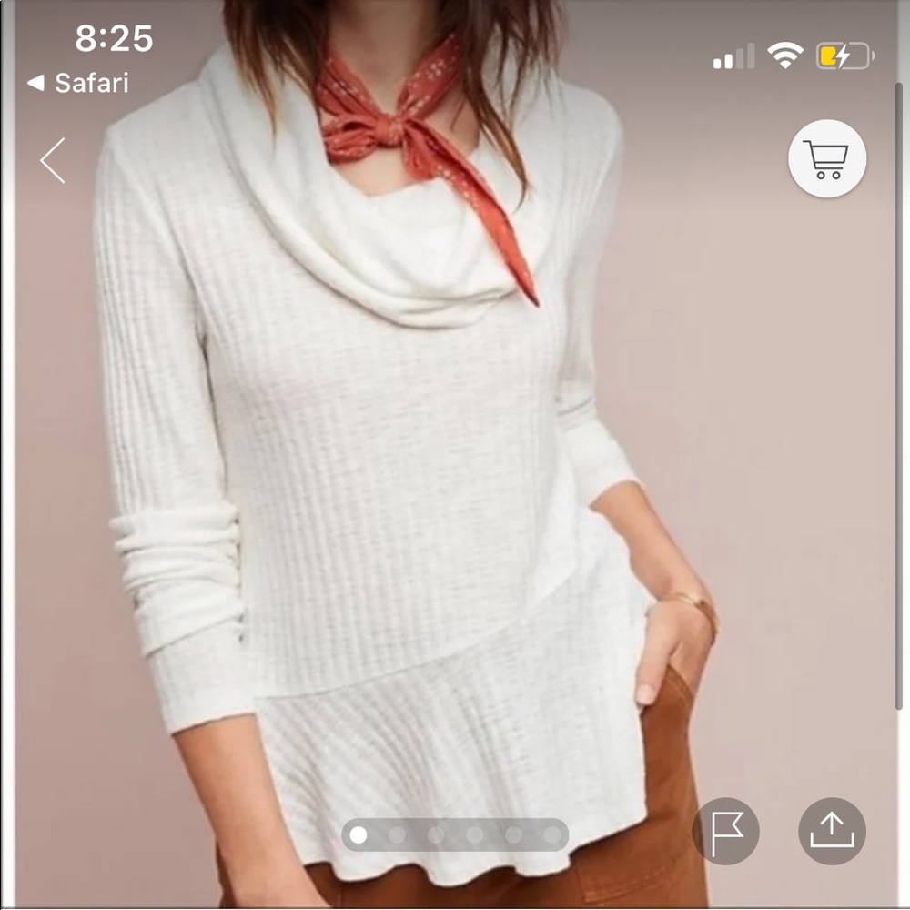 Anthropologie Maeve winterscape peplum top